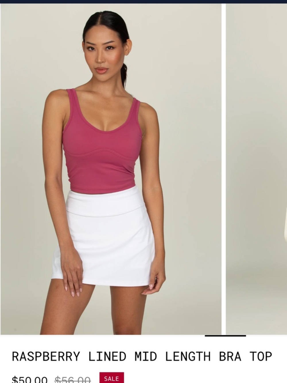 NEVER WORN Goldhinge Raspberry Lined Mid-Length Bra Tank Top - Women's worn once